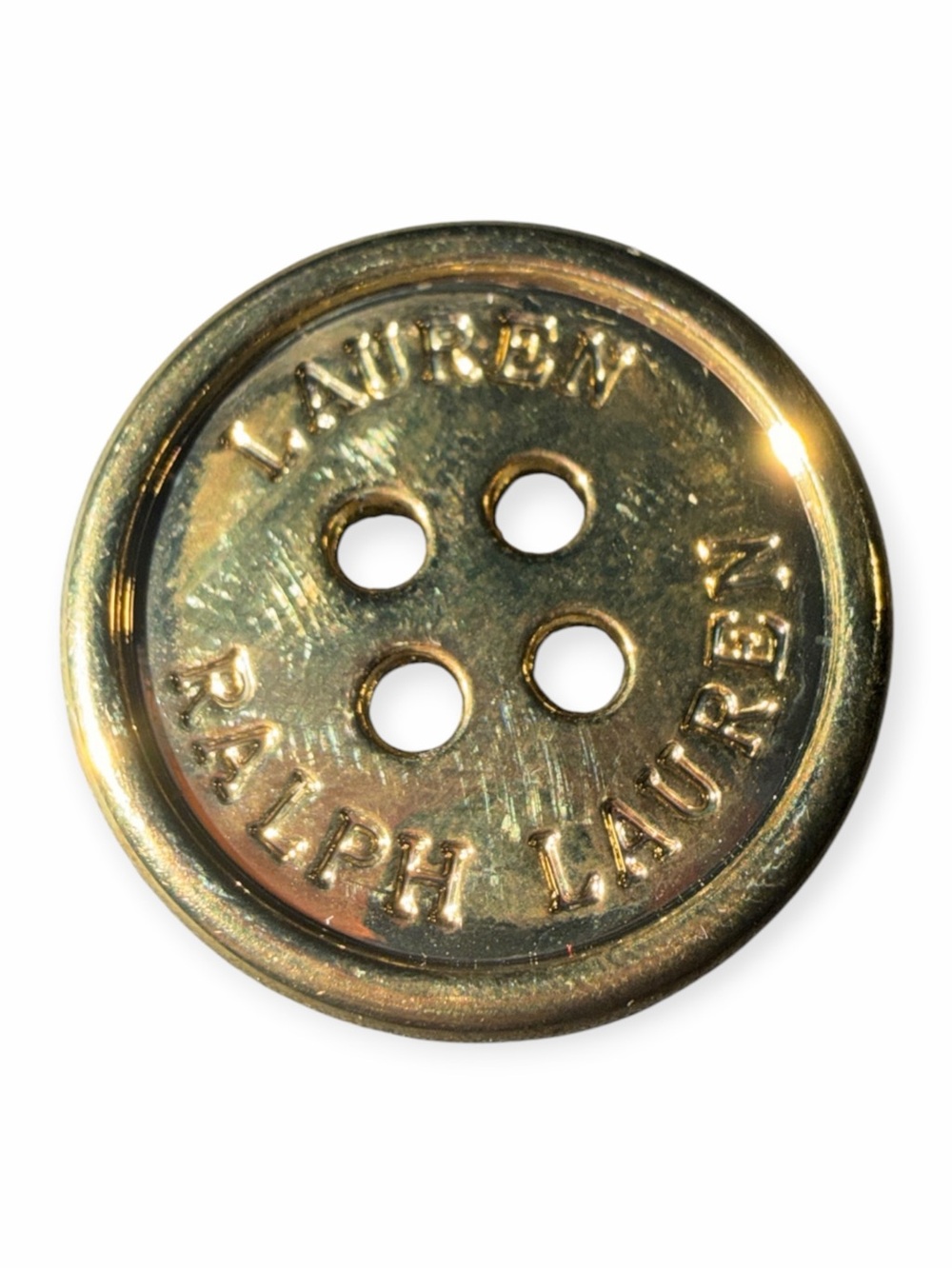 Authentic Ralph Lauren Engraved 4 Hole Blazer Button Gold-tone 0.75"
